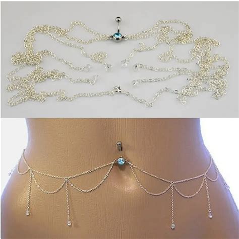 Showlove Free Shipping 1pcs New Arrive Belly Button Ring Navel Chain Piercing Body Jewelry On