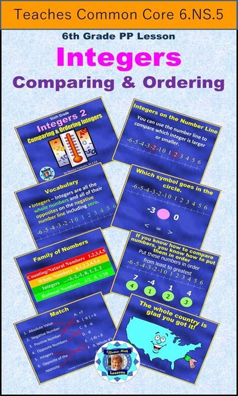 Integers Comparing And Ordering Elementary Math Math Lessons