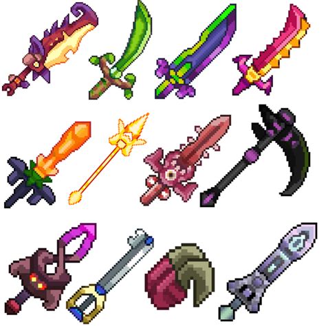 My Favorite Swords Terraria Game Card Design Modele Pixel Art