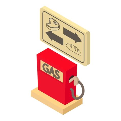 Premium Vector Gas Station Icon Isometric Vector Red Filling Station