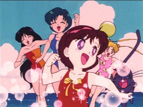 Sailor Moon Episode 20 Sakiko Rei Ami And Usagi At The Beach