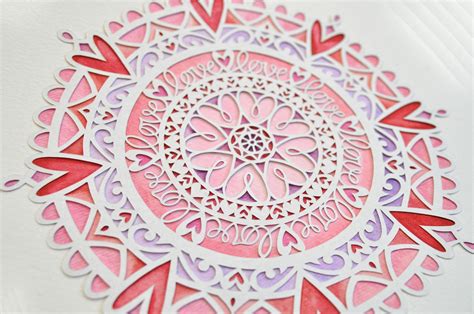 Do It Yourself Love Mandala Digital Papercutting Template Kelly Cuts