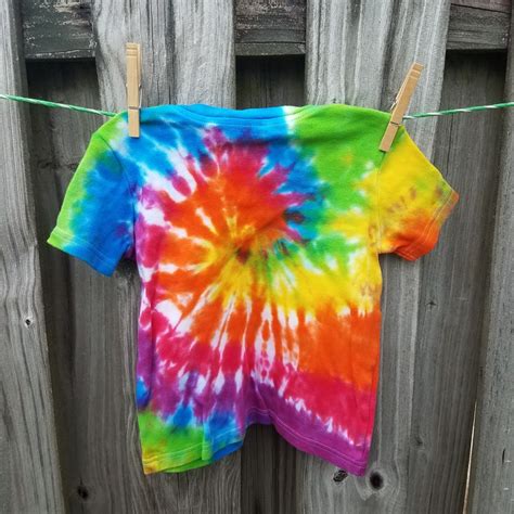 Rainbow Spiral Tie Dye Shirt Toddler V Neck Sized 4 Etsy