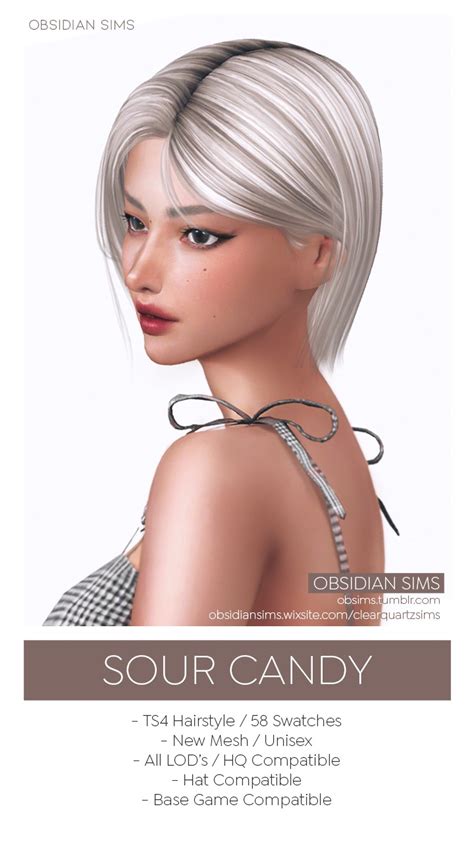 Sour Candy Hairstyle From Obsidian Sims • Sims 4 Downloads