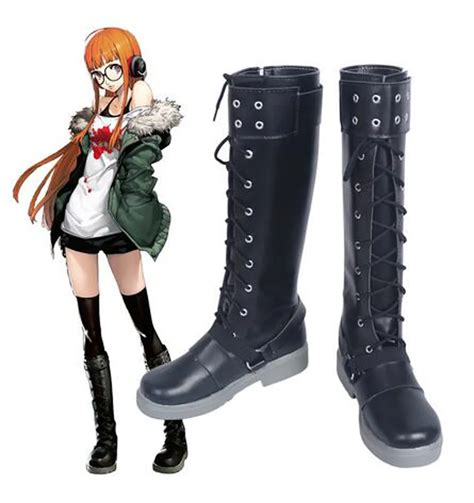 Persona 5 Futaba Sakura Lace Up Cosplay Boots Shoes Anime Party Cosplay