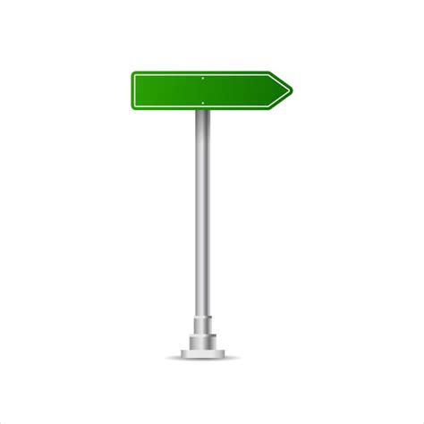 Realistic Green Street And Road Signs City Illustration Vector Street