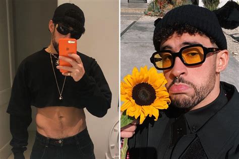 Bad Bunny Shows Off His Incredible Abs As He Poses In A Crop Top For Mirror Selfie