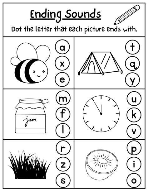 Ending Sounds Worksheets And Printables For Preschool And Worksheets