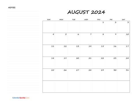 Empty Calendar 2024 August Latest News