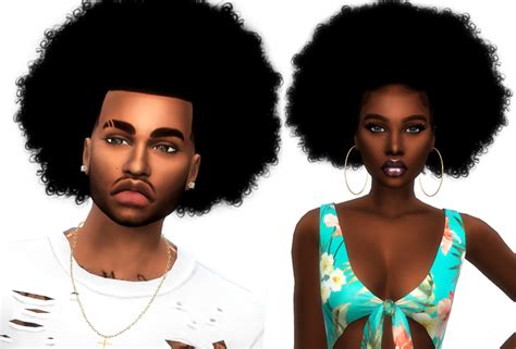Curly Fro Pack Male And Female Sims Hair Sims Afro Hair Afro Hair Sims Cc