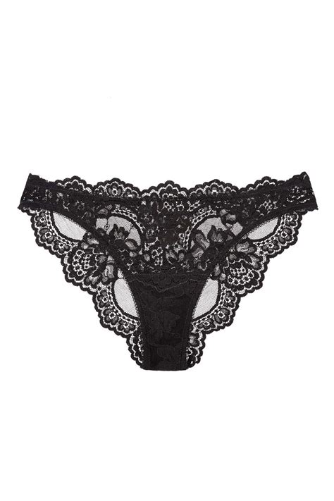 Rosa Scalloped French Lace Panties Briefs In Black Shopperboard