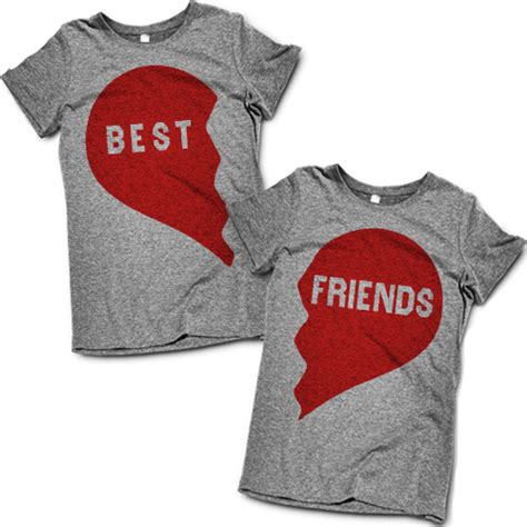 Best Friends Split Heart Shirts Set Of 2 Best Friend T Shirts