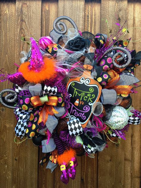 Witch wreath halloween wreath holiday decor by LaFeteDecor on Etsy | Halloween decorations ...