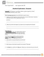 Read free student exploration equilibrium and pressure answer key. Gr 8 Osmosis Gizmo Student Sheet.docx - Name Date Student Exploration Osmosis Vocabulary cell ...