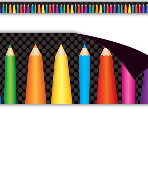 Colored Pencils Magnetic Border Inspiring Young Minds To Learn