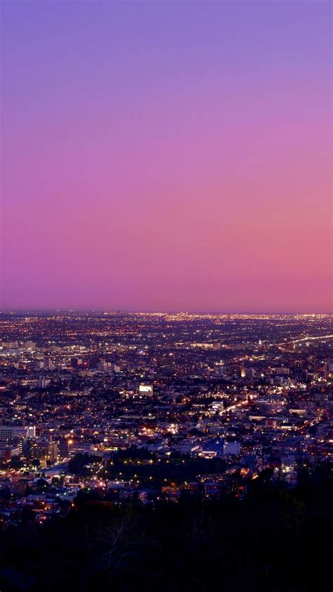 1080x1920 Los Angeles At Night Pink Sky Iphone 7 6s 6 Plus And Pixel