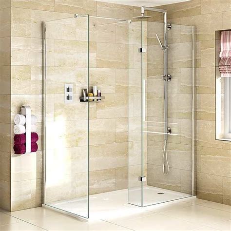 aqata spectra sp425 walk in shower enclosure with fixed panel 1400 x 900 sp425 14x9