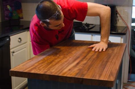 Learn to make this diy butcher block countertop for less than $30 using pine lumber. butcher block installation | Butcher block countertops ...