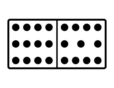 Domino With 12 Spots And 11 Spots Clipart Etc