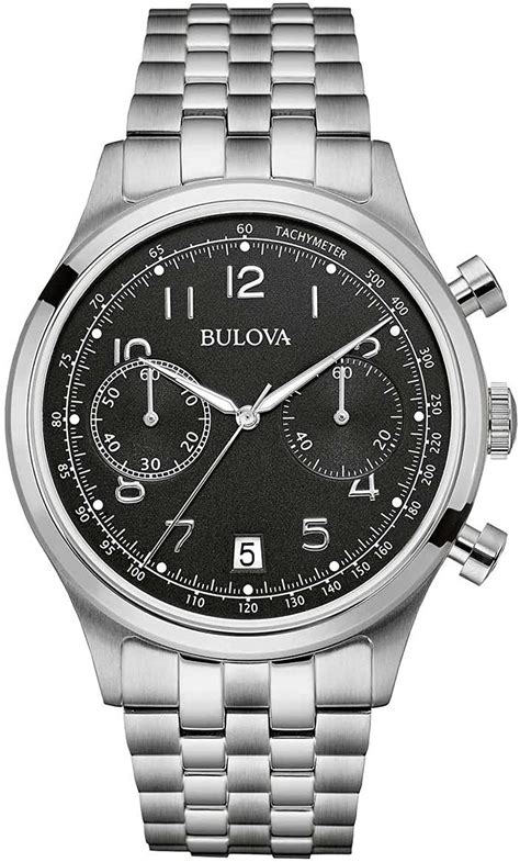 Bulova Mens Designer Chronograph Watch Stainless Steel Bracelet