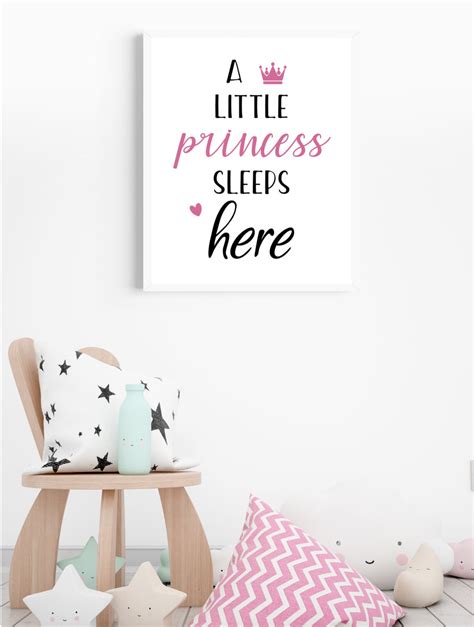 Printable A Little Princess Sleeps Here Nursery Print Baby Etsy