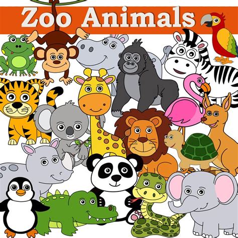 Zoo Animal Clipart Wild Animals Clip Art Bundle Animal Clipart Zoo