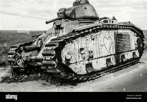 World War Ii France Tanks B1 Bis B1 Bis Tank Abandoned At The Side