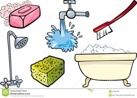 Hygiene Objects Cartoon Illustration Set Royalty Free