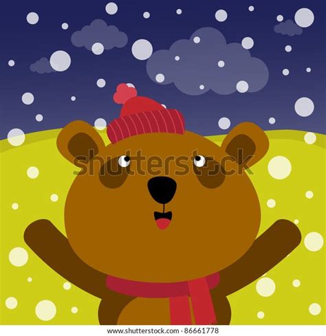 Bear Snow Forest Stock Illustration 86661778 Shutterstock