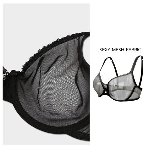 Buy Vogues Secret See Through Sexy Lace Bra Plus Size Unlined Clear Sheer Bras Panties Set For