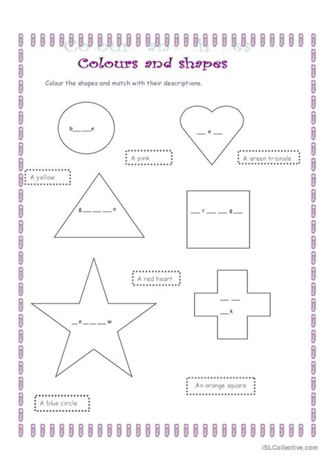 Colours And Shapes English Esl Worksheets Pdf And Doc