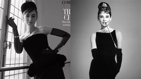 Lily Collins Come Audrey Hepburn In Copertina Reinterpreta L Iconico