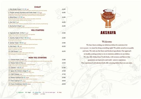 Menu At Akshaya The Picture Drome Restaurant Liverpool 286 Kensington