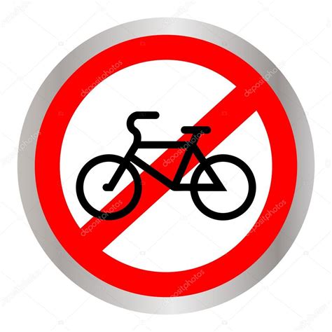 No Bicycle Bike Prohibited Symbol Sign Indicating The Prohibition Or