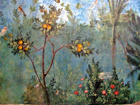 Fresco Painted Garden Villa Of Livia Palazzo Italy Garden Painting
