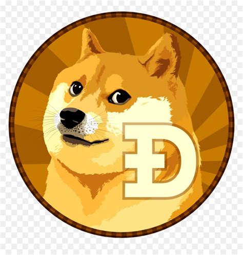 Doge Vector Dogecoin Cryptocurrency Coin Gold Badge Royalty Free