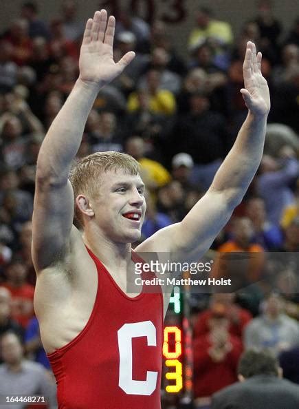 Kyle Dake Of The Cornell Big Red Celebrates His Victory Over David