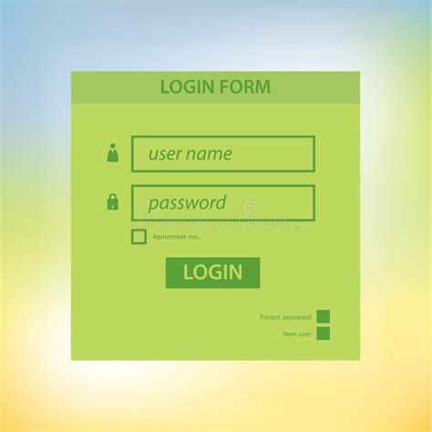 Vector Login Form Template Modern Neutral Colors And Square Blu Stock