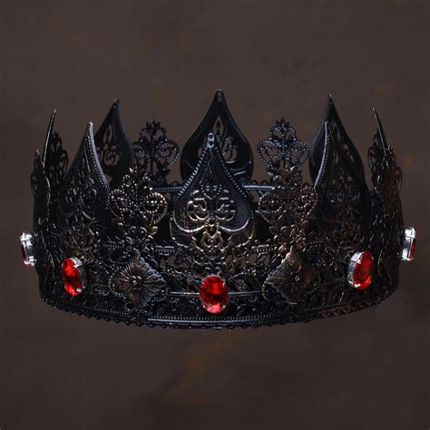 Schwarz Rot Königskrone Schwarz Gothic Krone Schwarz Krone Etsy