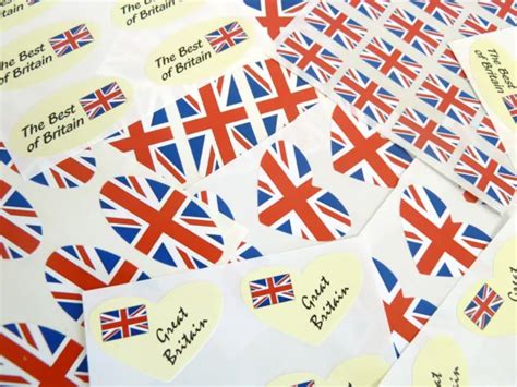 British Union Jack Flag Stickers Great Britain Labels Various Shapes