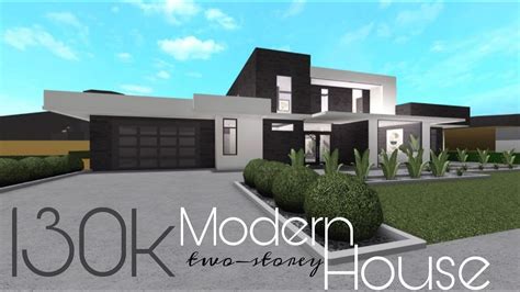 Bloxburg Modern House Build No Large Plot 130k Youtube