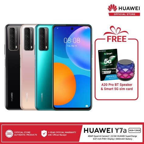 Huawei Y7a 4gb Ram 128gb Rom With Free A20 Pro Bt Speaker And Smart 5g