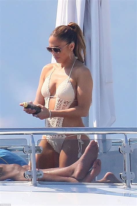Smooth Sailing Jennifer Lopez Sizzles In Crochet Swimsuit Aboard Yacht With Beau Alex Rodriguez