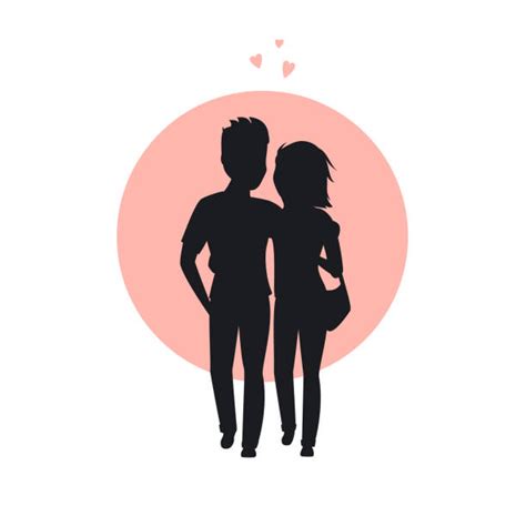 70 Silhouette Of The Couple Laughing Illustrations Royalty Free