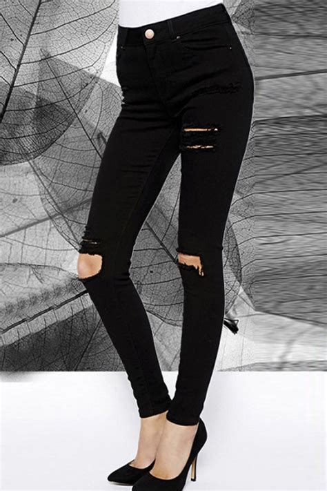 Black Ripped Knee Skinny Jeans