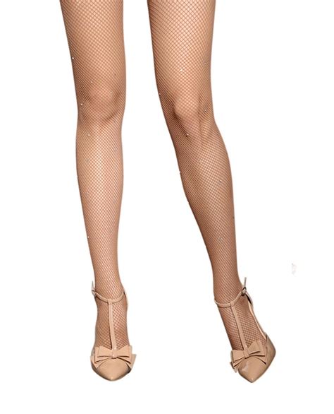 Women Professional Fishnet Seamless Dance Tight With Strass All Over