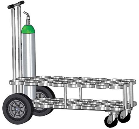 Single Cylinder Adjustable Oxygen Cart for One ML6 (3.20" DIA) Oxygen