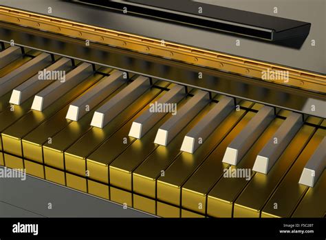 Golden Piano Keyboard Stock Photo Royalty Free Image 89390444 Alamy