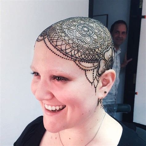 "Beth's henna head. #hennacrown #hennacap #baldisbeautiful ...