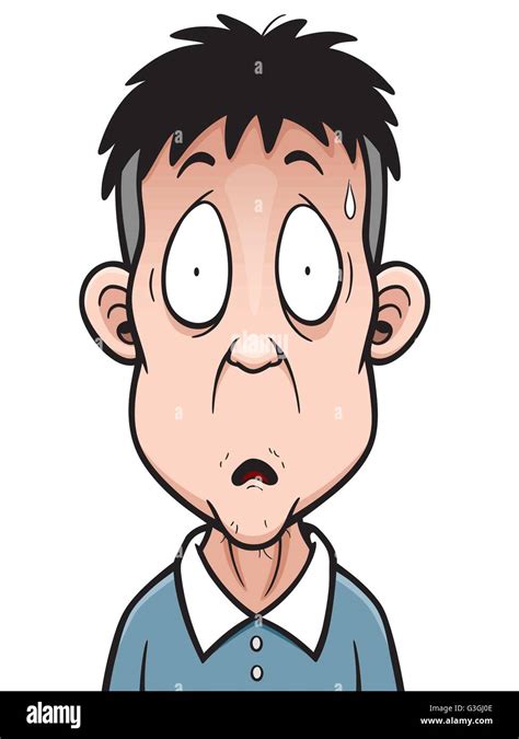 Boy Scared Face Expression Cartoon Royalty Free Vector Image The Best